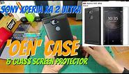 Sony Xperia XA 2 Ultra 'OEN' Case & Glass Screen Protector.. +Install