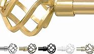 gb Home Collection Gold Curtain Rods for Windows 66 to 120 Inch, Adjustable Curtain Rod, Gold Curtain Rod, Curtains Rods for Bedroom, Heavy Duty Curtain Rods Gold, Extra Long Window Curtain Rod Gold