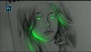 How to Draw Glowing Sketches in Photoshop | Glow Effect Tutorial