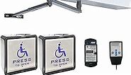 Olideauto Automatic Door Opener for Disabled with Wireless&Wired 2-in-1 4.5'' Square Handicap Push Button Olide-510 with Both Inswing and Outswing Arms