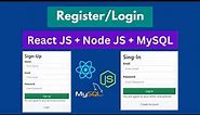 Login and Registration Form using React + Node + MySQL | Login and Sign Up Form with Validation