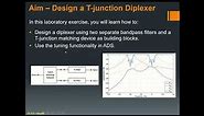 Diplexer Design using two bandpass filters and a T-junction as building blocks