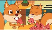 Bridie Squirrel in English - Beyond Nuts: Squirrels' Watermelon Adventures Cartoon for Kids