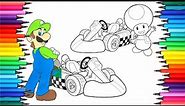 Coloring Mario Kart: Luigi and Toad | Coloring Page | Coloring For Kids