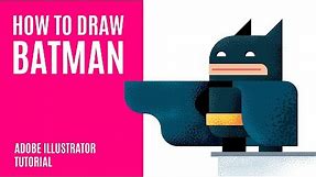 How To Draw Batman ⭐ Flat Design Illustration Tutorial