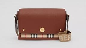 Burberry Vintage Check and Leather Note Crossbody Bag 80211111
