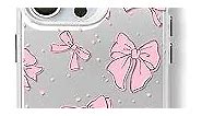 Zilkaifly Aesthetic Bow Phone Case for Women Girls Cute Pink Ribbon Bow Phone Case for iPhone 13