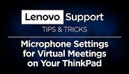 Microphone Settings for Virtual Meetings on Your ThinkPad | Lenovo PC