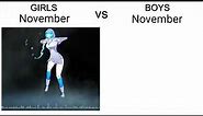 Girls November vs Boys November