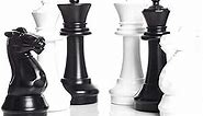 MegaChess Large Premium Chess Pieces Complete Set with 16 Inch Tall King - Black and White