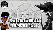 How to Draw African American Hair/4C hair types.