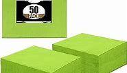 Exquisite 50 Pack of Luncheon Paper Napkins The 2 Ply Party Napkins are Highly Absorbent of Vibrant Colors - Lime Green Napkins