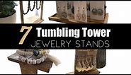 7 Dollar tree Jewelry Displays | Tumbling tower block crafts | Jewelry Holder