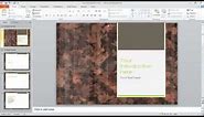 How to change the slide backgrounds in PowerPoint