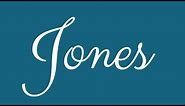 Learn how to Sign the Name Jones Stylishly in Cursive Writing