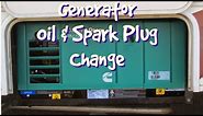 RV Onan Cummins 4000 generator Oil Change Annual service oil spark plug air filter