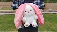 Strawberry Bunny Plush Toy Unboxing - Cute Strawberry Bunny Transformed Into Little Rabbit