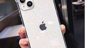 NAOKIFU Shockproof Clear Glitter for iPhone 15 Case [Military Grade Drop Protection] Sparkly Bling Protective Cute Phone Cover for Women Girls for iPhone 15 Glitter Cases Silicone Bumper Case Design