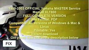 Yamaha XLT800 OFFICIAL Yamaha MASTER Service Repair Manual
