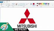 How to draw a Mitsubishi logo using MS Paint | Drawing Tutorial