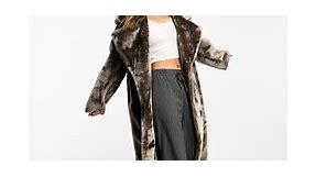 ASOS DESIGN oversized faux fur maxi coat in gray | ASOS