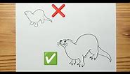 How to draw A RIVER OTTER Easy for kids