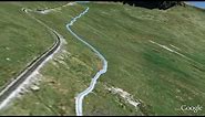 Llanberis Path - Ascending Snowdon (aerial fly through)