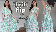 THRIFT FLIP 💗 Agua Bendita Two Piece Set Dupe For Under $5 | Spring Crop Top & Maxi Skirt | DIY