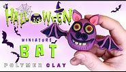 DIY How To Make Miniature Halloween Bat With Polymer Clay | Halloween sculpts 🎃
