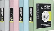 Oxford 3 Ring Binders, 2 Inch ONE-Touch Easy Open D Rings, 3-Sided View Binder Covers, Xtralife Hinge, Non-Stick, PVC-Free, Natural Pastel, 530-Sheet Capacity, 4 Pack (79923)