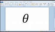 How to type Theta Symbol in Microsoft Word