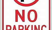 No Parking Sign With Symbol Sign, 14 x 10 Inches Reflective .40 Rust Free Aluminum, UV Protected, Weather Resistant, Waterproof, Durable Ink, Easy To Mount