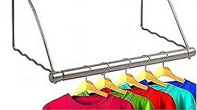 HOLDN’ STORAGE Over The Door Hanger - Door Rack Hangers for Clothes - Bathroom Over Door Hanger for Hanging Clothes & Towels - Over The Door Clothes Drying Rack, Gray