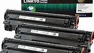 LINKYO Compatible Toner Cartridge Replacement for Canon 128 (Black, 3-Pack)