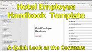 Hotel Employee Handbook Template in MS Word - Create Your Handbook Fast