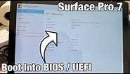 Surface Pro 7: How to Boot/Enter into BIOS or UEFI