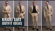 5 Ways To Wear A Khaki Suit | Summer Suit Outfit Ideas | Best Menswear