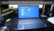 How To Factory Reset Lenovo Ideapad 5 Laptop & Reinstall Windows 10 (2021)