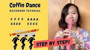 Easy Coffin Dance Astronomia Meme song Recorder Tutorial - Step by Step (Flauta)