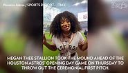 Megan Thee Stallion Throws the First Pitch at Houston Astros' Opening Day Game