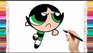 HOW TO DRAW BUTTERCUP From The Powerpuff Girls - Easy Tutorial Step by Step For Beginners