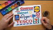 TOP 10 supermarket & grocery store logos - ALDI, 7-ELEVEn, Walmart, TESCO, LiDL, target, Spar ...etc