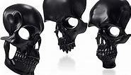 Skull Wall Decor Art Faces Home Decor Set | Set of 3 | Gothic Black Office Decor - Spooky Gift For Thriller Lovers - Goth Horror Room Decor, Dark Skeleton Living Room Decoration for Her Him, Emo Gifts