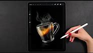 Draw With Me - Realistic Coffee Cup | Procreate Digital Art Tutorial on iPad Pro