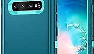 LeYi Compatible with Samsung Galaxy-S10 Case: Upgrade 3-in-1 Full Body Shockproof Rubber Outer Cover Heavy Duty Tough Rugged Dustproof Defender Protective Case [Not Fit S10E, S10 Plus, S10 Lite], Teal