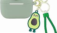 Wonhibo Cute Avocado Airpods Pro Case for Women Girls, Sage Green Kawaii Fruit Cover for Apple Airpod Pro 2019 with Keychain