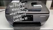 HP Officejet 5740 Clear Paper Jam or No Paper Error 7640 8040