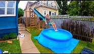 How to Set Up a Swimming Pool with Water Slide