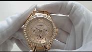 Women's Fossil Riley Rose Crystallized Multi function Watch ES2811