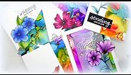 Alcohol Ink Backgrounds with Gold Foil Details Part Two